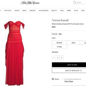 Norma Kamali Walter Goddess Draped Off-The-Shoulder Gown